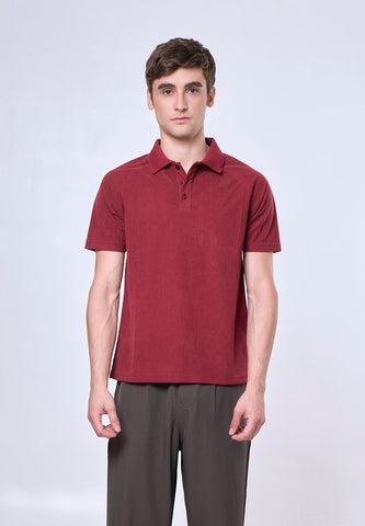 Mossimo Eric Maroon Raglan Classic Polo Shirt