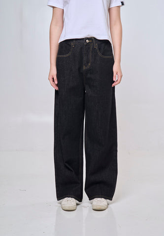Mossimo Annie Black Straight Loose Mid Jeans
