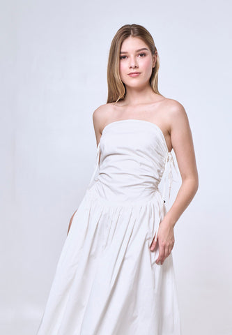 Mossimo Minerva Off White Shirred Midi Dress