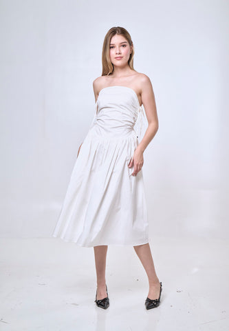 Mossimo Minerva Off White Shirred Midi Dress