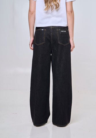 Mossimo Annie Black Straight Loose Mid Jeans