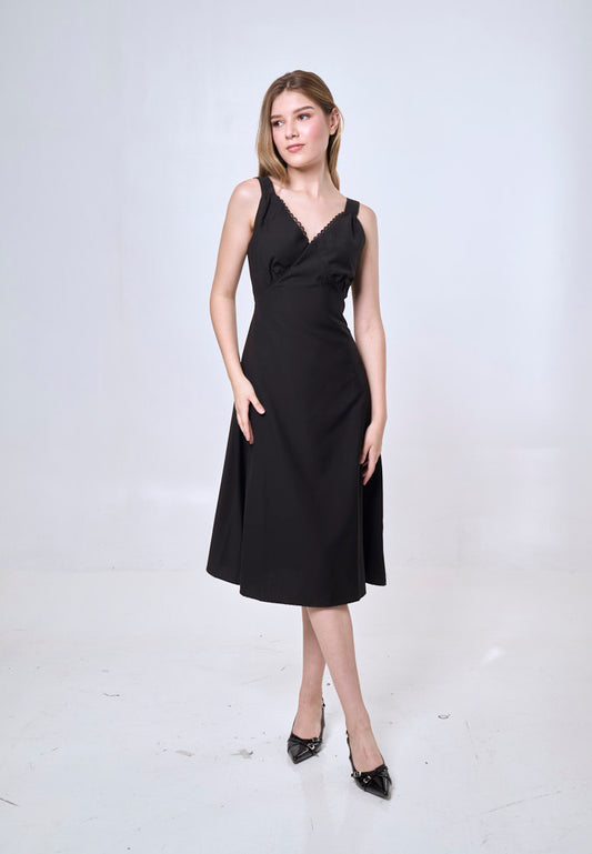 Mossimo Gemma Black Midi Madona Dress