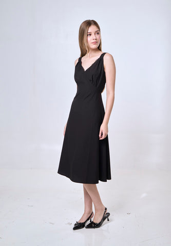 Mossimo Gemma Black Midi Madona Dress