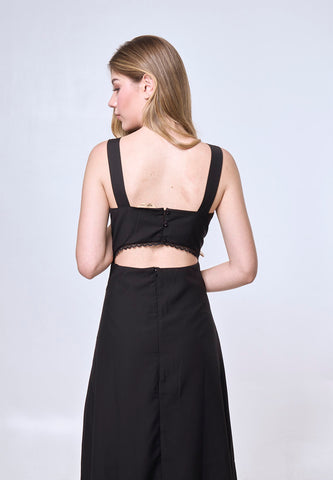 Mossimo Gemma Black Midi Madona Dress