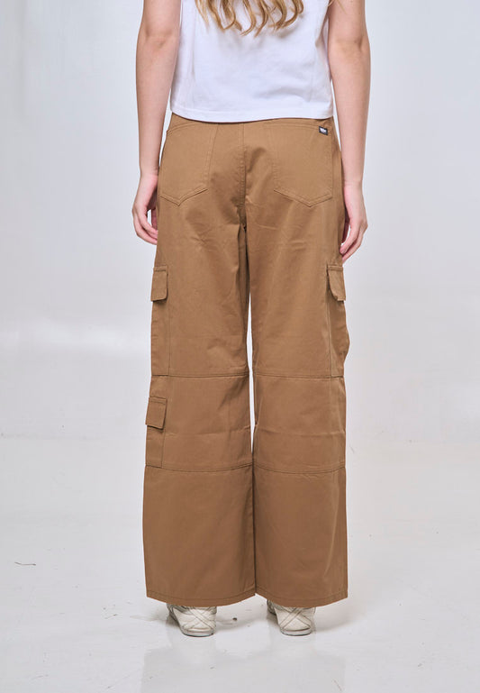 Mossimo Fiora Dark Khaki Straight Loose Mid Rise Cargo Jeans