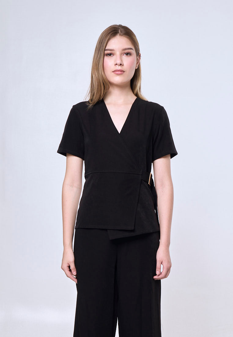 Mossimo Cali Black Wrap Jumpsuit