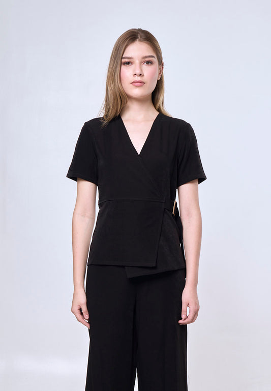 Mossimo Cali Black Wrap Jumpsuit