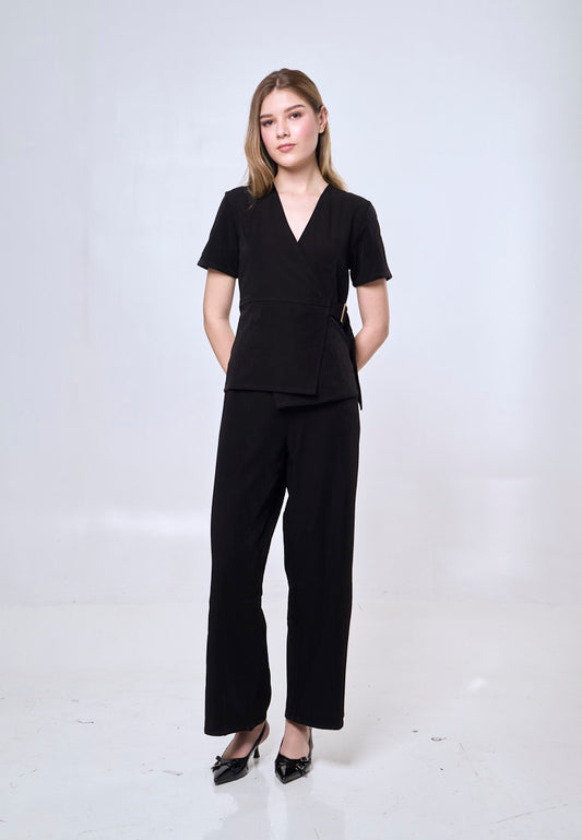 Mossimo Cali Black Wrap Jumpsuit