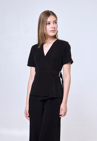 Mossimo Cali Black Wrap Jumpsuit
