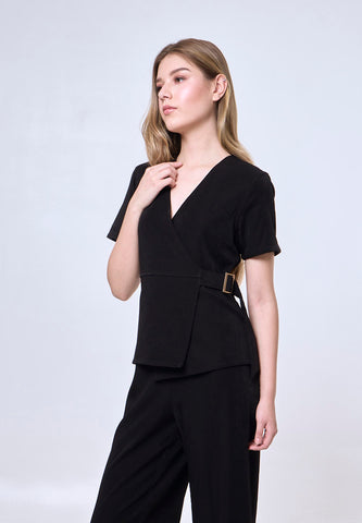 Mossimo Cali Black Wrap Jumpsuit