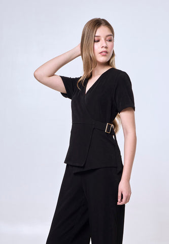 Mossimo Cali Black Wrap Jumpsuit