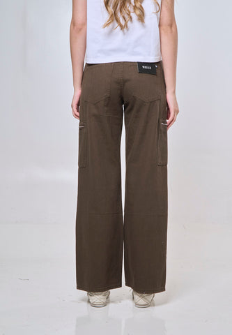 Mossimo Ezra Brown Mid Rise Wide Leg Pants