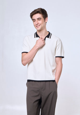 Mossimo Joseph White Contrast Classic Polo Shirt For Men