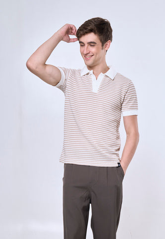 Mossimo Beau Khaki White Classic Polo Shirt
