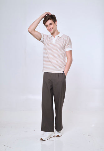 Mossimo Beau Khaki White Classic Polo Shirt