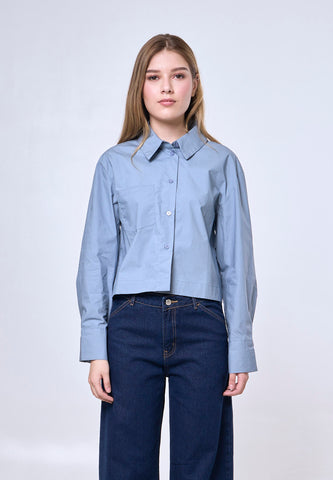 Mossimo Calista Powder Blue Classic Cropped Plain Polo
