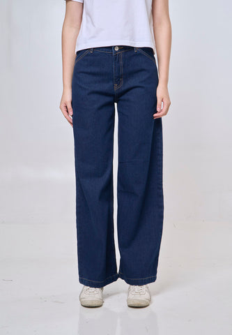 Mossimo Sarah Dark Blue Mid Rise Straight Loose Fit Jeans