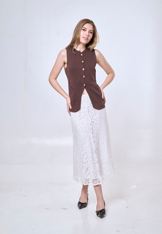 Mossimo White A-line Mesh Midi Skirt For Women