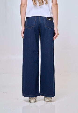 Mossimo Sarah Dark Blue Mid Rise Straight Loose Fit Jeans