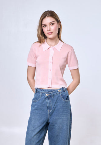 Mossimo Della Candy Pink Knitted Top