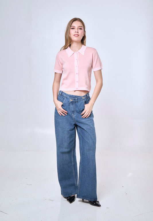 Mossimo Della Candy Pink Knitted Top