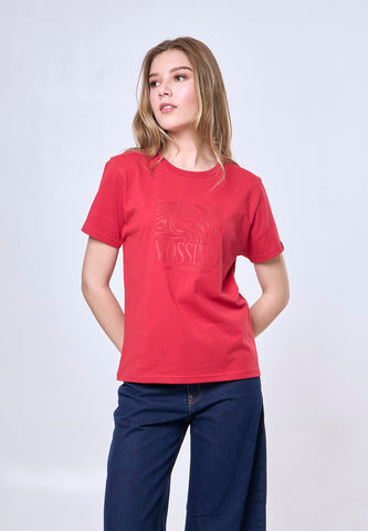 Mossimo Jane Red Classic Fit Tee