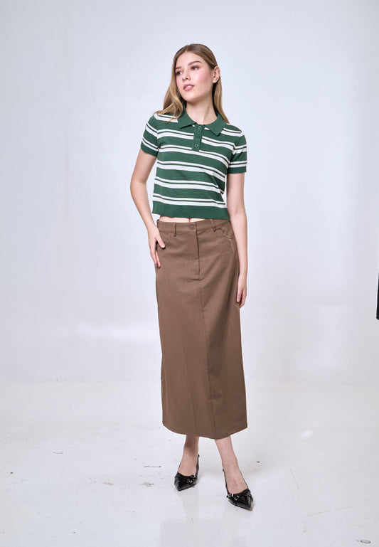 Mossimo Lurissa Brown Flowy Midi Skirt