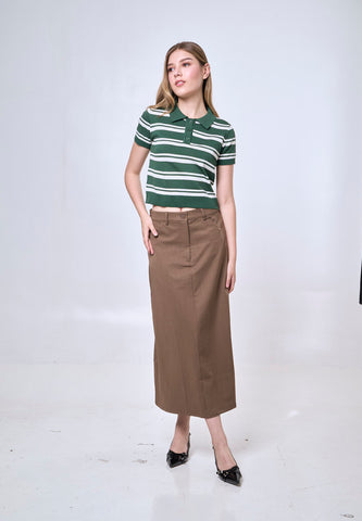 Mossimo Lurissa Brown Flowy Midi Skirt