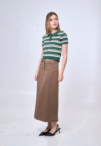 Mossimo Lurissa Brown Flowy Midi Skirt