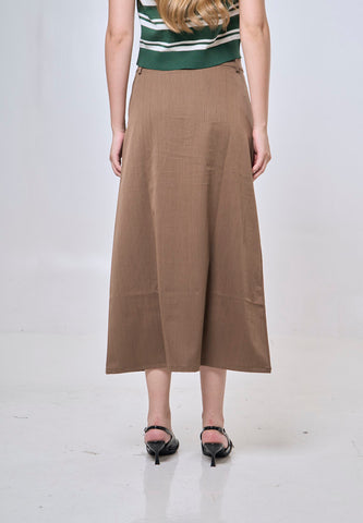 Mossimo Lurissa Brown Flowy Midi Skirt