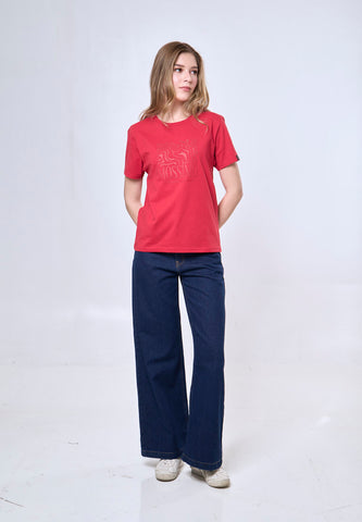 Mossimo Jane Red Classic Fit Tee
