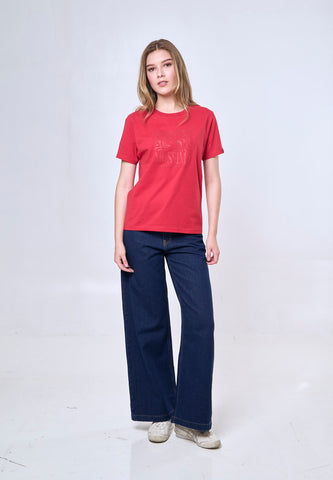 Mossimo Jane Red Classic Fit Tee