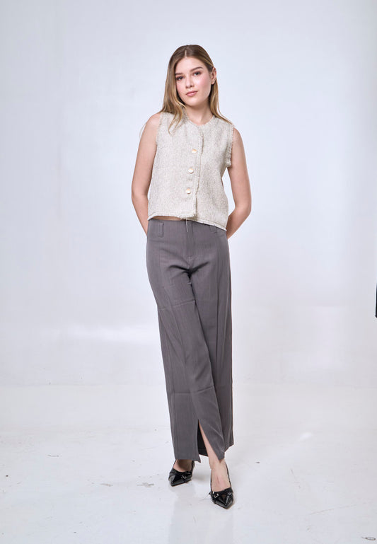 Mossimo Estella Dark Gray Mid Pleated Trouser