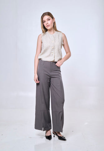 Mossimo Estella Dark Gray Mid Pleated Trouser