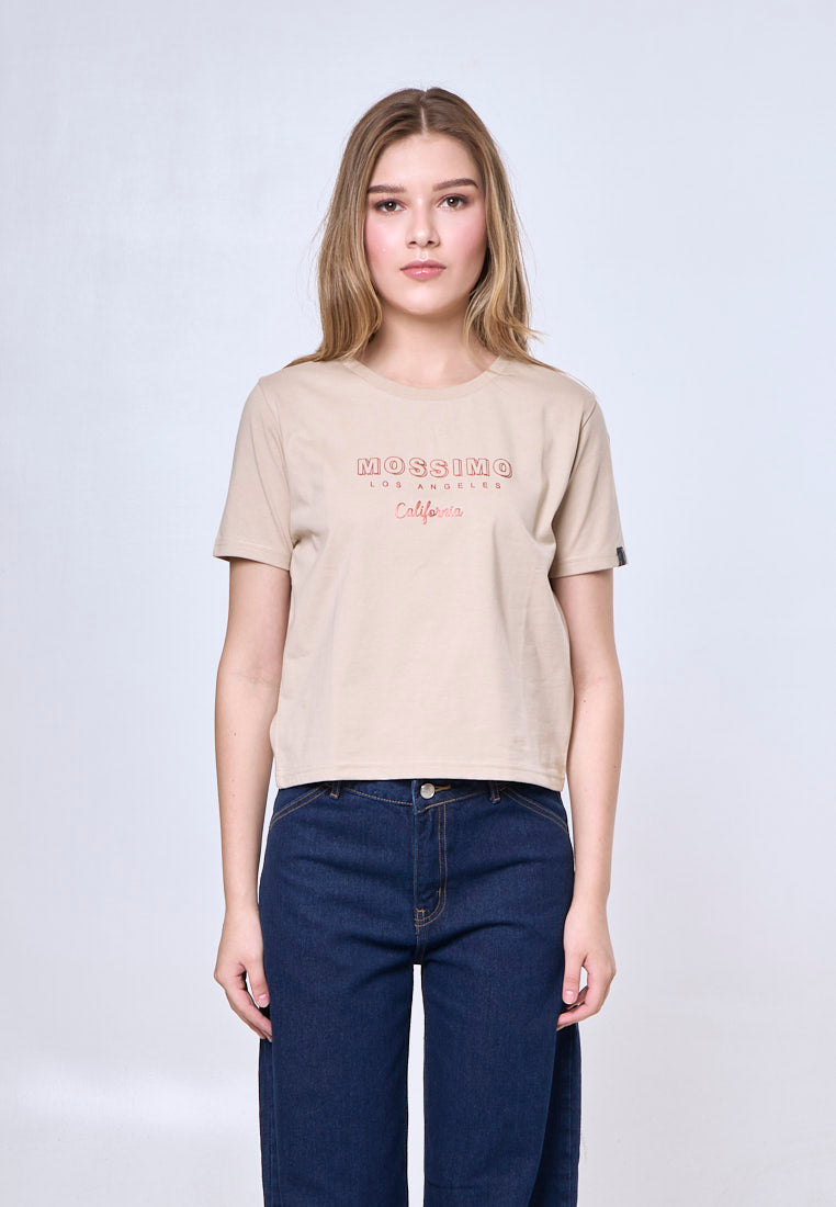 Mossimo Aurelia Macadamia Classic Cropped Fit Tee