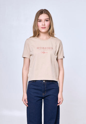 Mossimo Aurelia Macadamia Classic Cropped Fit Tee