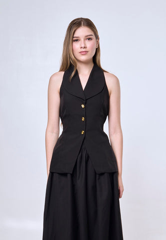 Mossimo Emira Black Office Wear Vintage Fit Vest Top