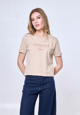 Mossimo Aurelia Macadamia Classic Cropped Fit Tee