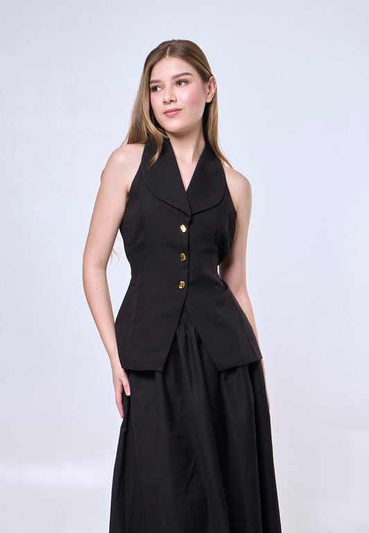 Mossimo Emira Black Office Wear Vintage Fit Vest Top