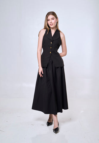 Mossimo Emira Black Office Wear Vintage Fit Vest Top