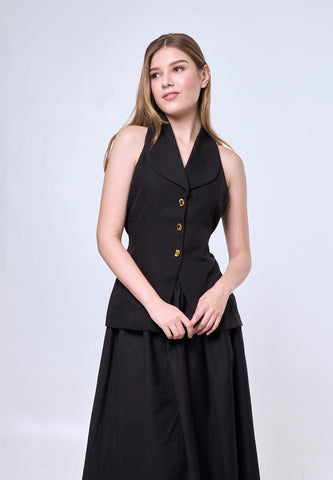 Mossimo Emira Black Office Wear Vintage Fit Vest Top