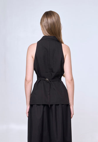 Mossimo Emira Black Office Wear Vintage Fit Vest Top