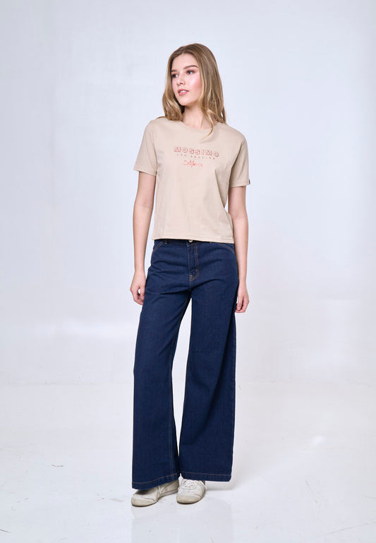 Mossimo Aurelia Macadamia Classic Cropped Fit Tee