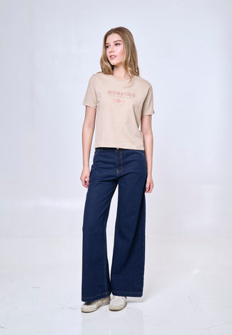 Mossimo Aurelia Macadamia Classic Cropped Fit Tee