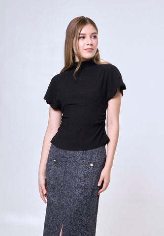 Mossimo Navy Blue Pencil Tweed Midi Skirt For Women