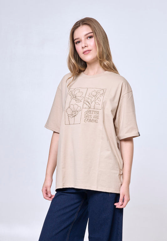 Mossimo Carmen Macadamia Oversized Fit Tee