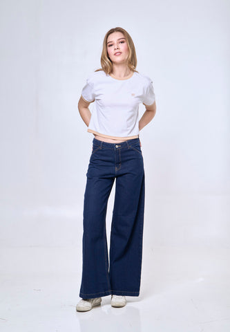 Mossimo Laura White Ringer Modern Cropped Fit Tee