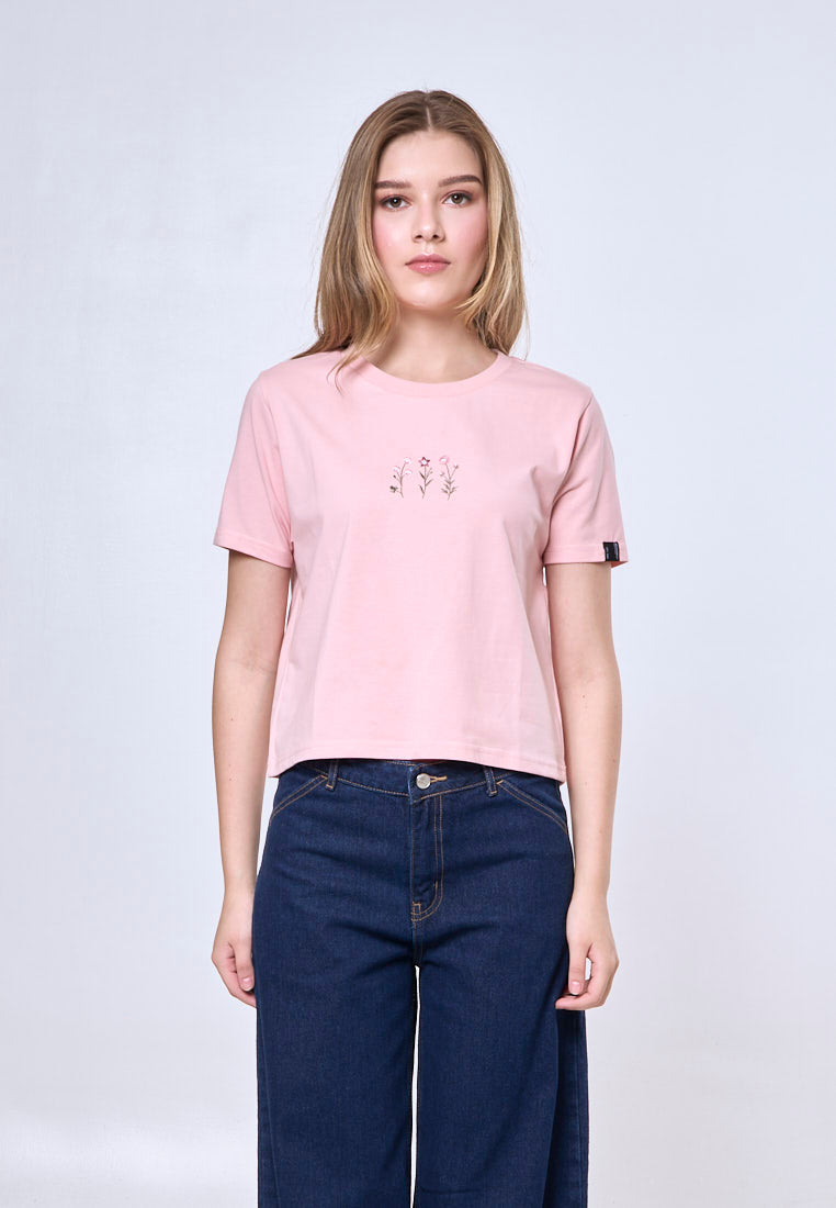 Mossimo Charlotte Peach Classic Cropped Fit Tee