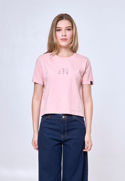 Mossimo Charlotte Peach Classic Cropped Fit Tee