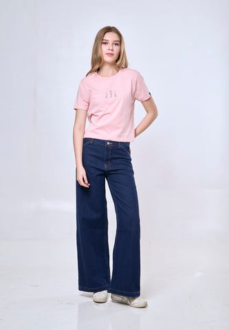 Mossimo Charlotte Peach Classic Cropped Fit Tee
